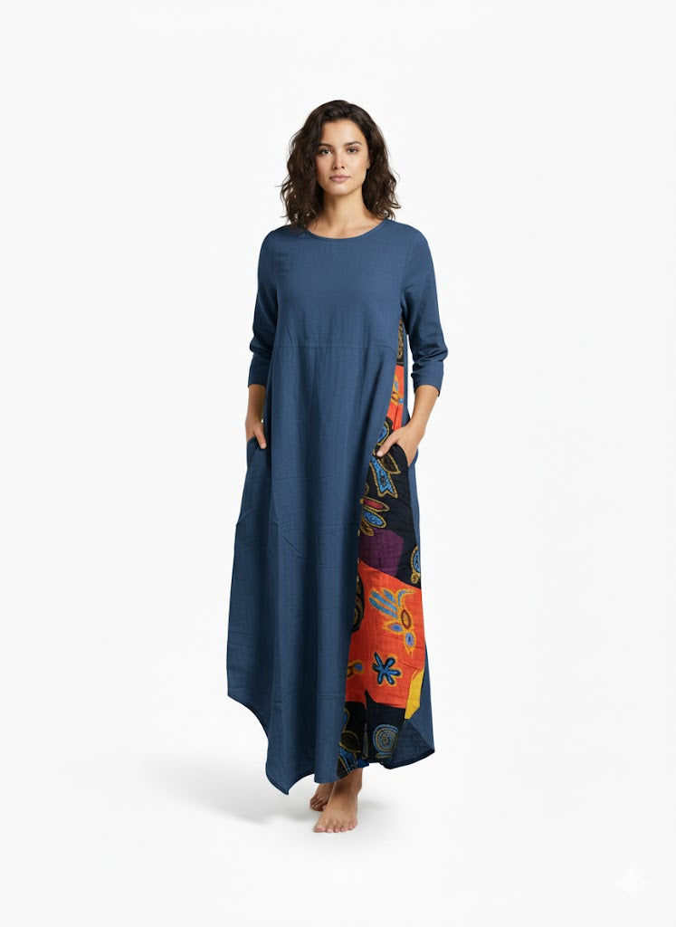 Women's New Trend Print Long Dress 1214575 - TUZZUT Qatar Online Shopping