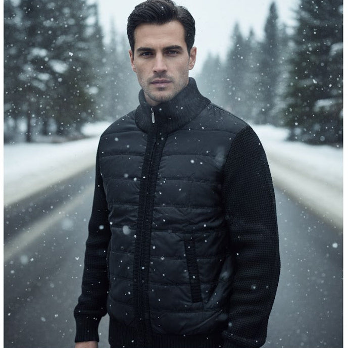 Men's Winter Black Lightweight Jacket B8105 - TUZZUT Qatar Online Shopping