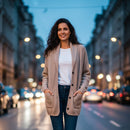 Women's Stylish Sweater Coat B4166 - TUZZUT Qatar Online Shopping