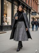 Wool Blend Midi Skirt 70997 - TUZZUT Qatar Online Shopping