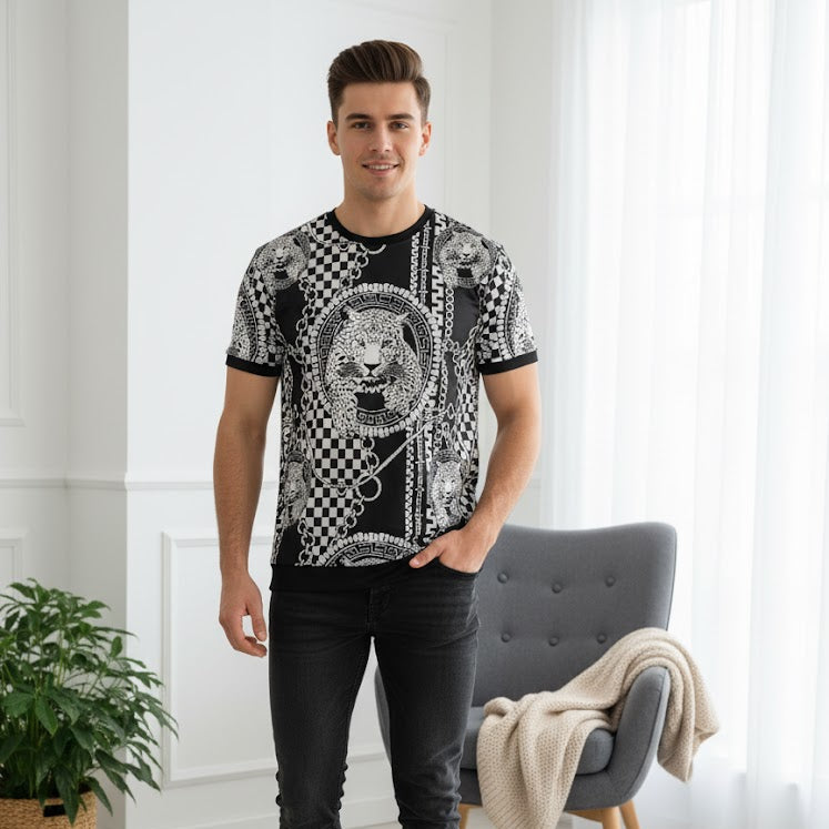 Men's High contrast Black and White Tshirt For Men 329710 Men's High contrast Black and White Tshirt For Men 329710