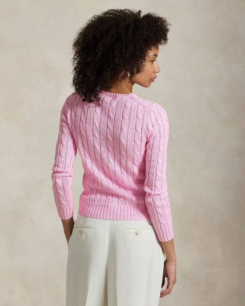 Cable-Knit Cotton Crewneck Jumper Pink 7014481 Cable-Knit Cotton Crewneck Jumper Pink 7014481