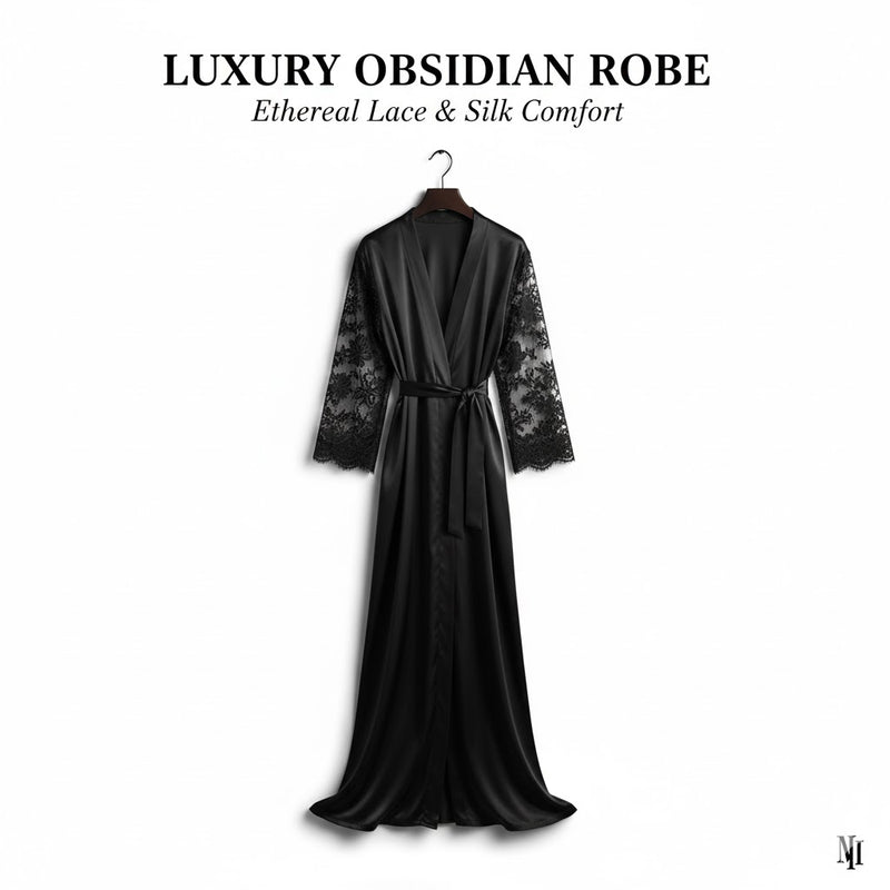 Women's Nighttime Glamour Sheer Lace Sleeve Dressing Gown 3478012 - TUZZUT Qatar Online Shopping