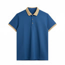 Men's dark green tshirt with a beige collar and sleeve trim CX2601 - TUZZUT Qatar Online Shopping