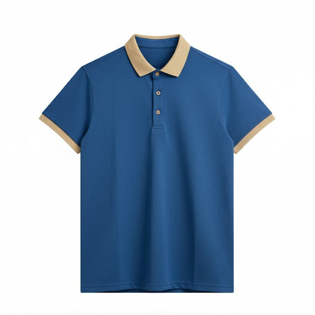Men's dark green tshirt with a beige collar and sleeve trim CX2601 Men's dark green tshirt with a beige collar and sleeve trim CX2601