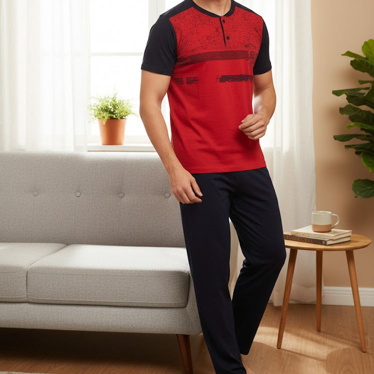 Men's Casual Print Lounge Set S8877101 - TUZZUT Qatar Online Shopping