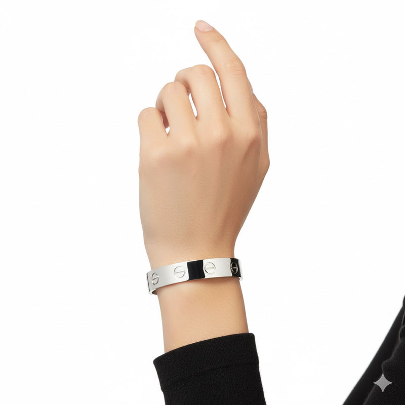 LOVE Bracelet White Gold Open CR075 - TUZZUT Qatar Online Shopping