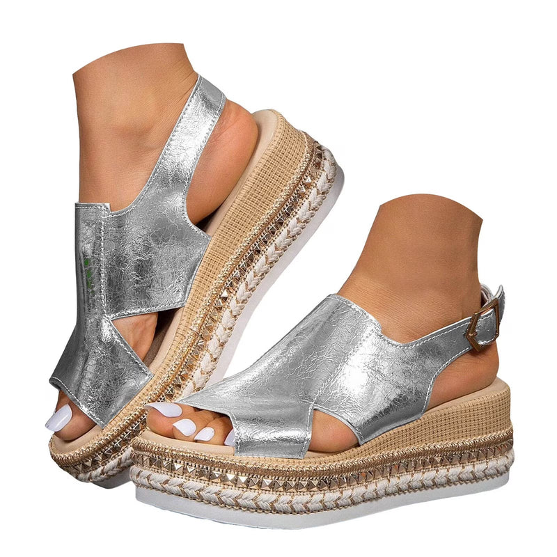 Cork Espadrilles Wedge Sandals WS369 - TUZZUT Qatar Online Shopping