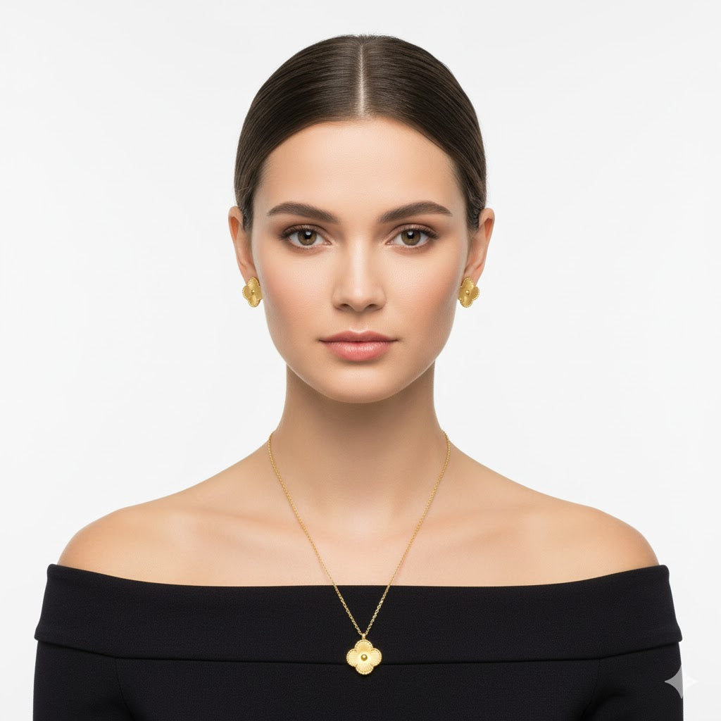 Flower Design Necklace And Earrings For Women X3694219 Flower Design Necklace And Earrings For Women X3694219