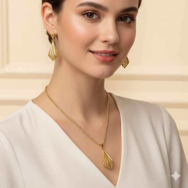 Necklace & Drop Earrings J33 Necklace & Drop Earrings J33