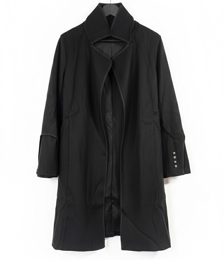 Women's Winter Architectural Black Trench Coat 338361