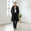 Women's Winter Architectural Black Trench Coat 338361