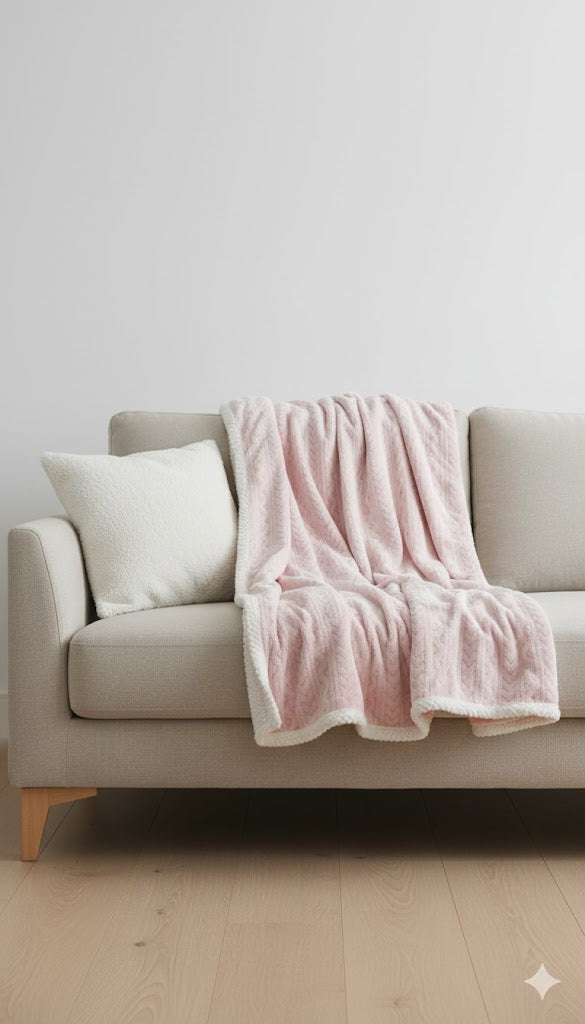 Chenille Blanket Pink 180*200 7007918