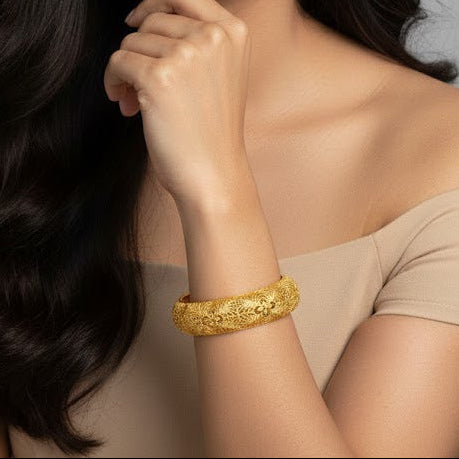 Intricate Gold Bangle P321