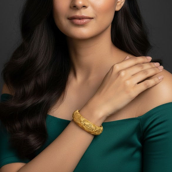 Intricate Gold Bangle P321