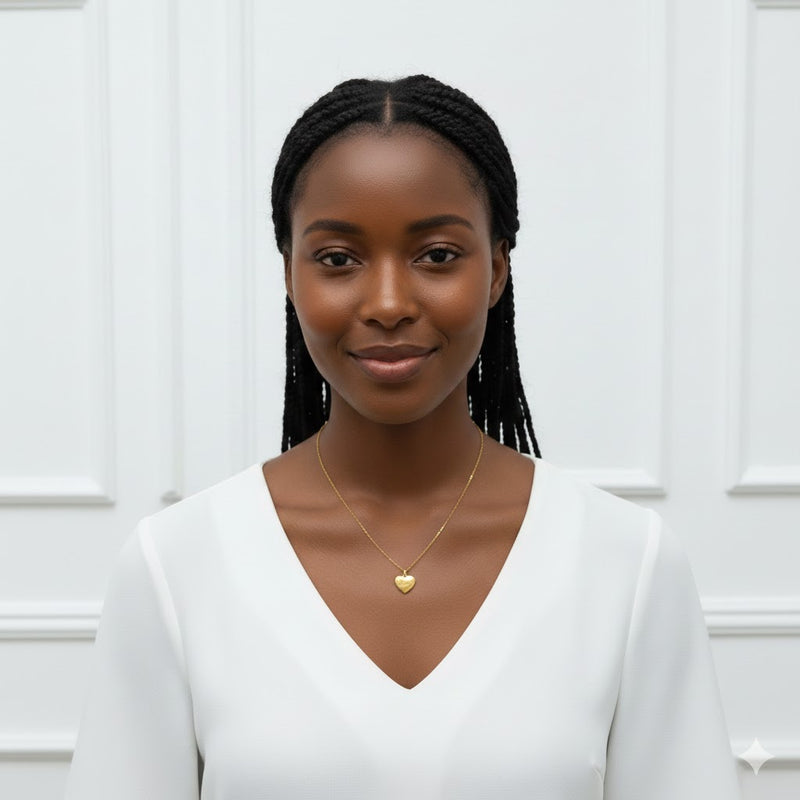 Love Heart Gold Pendant Women Necklace L88