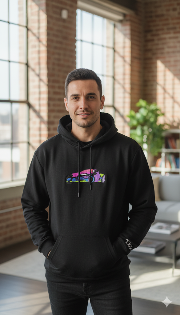 Black Hoodie Graphic Sweatshirt S2604394
