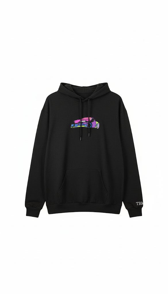 Black Hoodie Graphic Sweatshirt S2604394 - TUZZUT Qatar Online Shopping