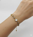 Four Leaf Flower Charm Bracelet For Women B46 - TUZZUT Qatar Online Shopping