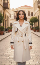 Belted Midi Trench Coat 58267 - TUZZUT Qatar Online Shopping