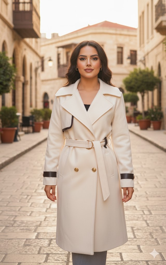 Belted Midi Trench Coat 58267 - TUZZUT Qatar Online Shopping