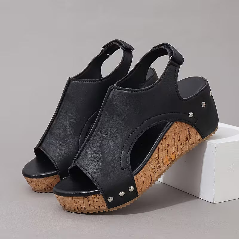 Cork Platform Wedge Sandals WS14 - TUZZUT Qatar Online Shopping