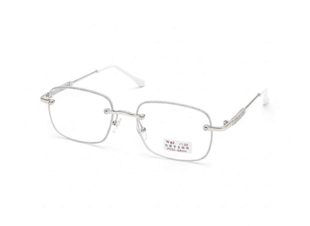 Silver Galaxy Style Frameless Reading Glasses +1.00 RG09 Silver Galaxy Style Frameless Reading Glasses +1.00 RG09
