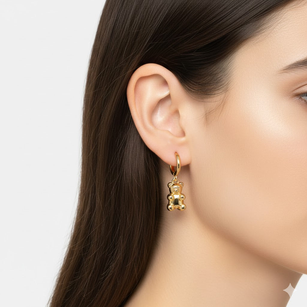 Teddy Gold Hoop Earrings HE63 Teddy Gold Hoop Earrings HE63