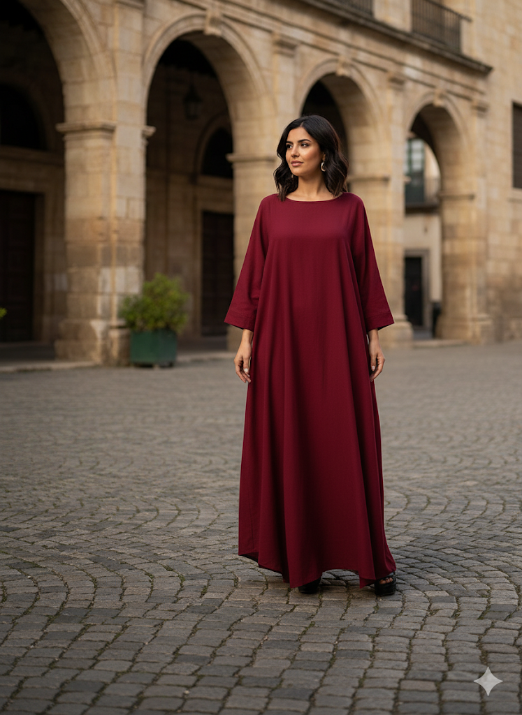 Elegant Middle Eastern Style Long Sleeve Maxi Dress MD1112
