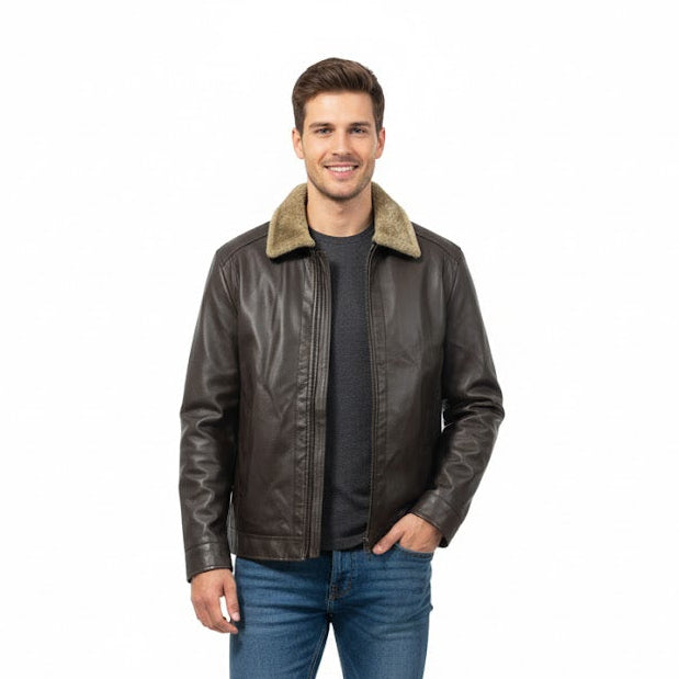 New Fashion Leather Jacket For Men 5778103 - TUZZUT Qatar Online Shopping