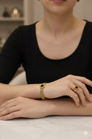 Black Circle Bracelet Ear Finger Rings 3 Pc Set NE75 - TUZZUT Qatar Online Shopping