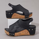 Cork Platform Wedge Sandals WS14 - TUZZUT Qatar Online Shopping