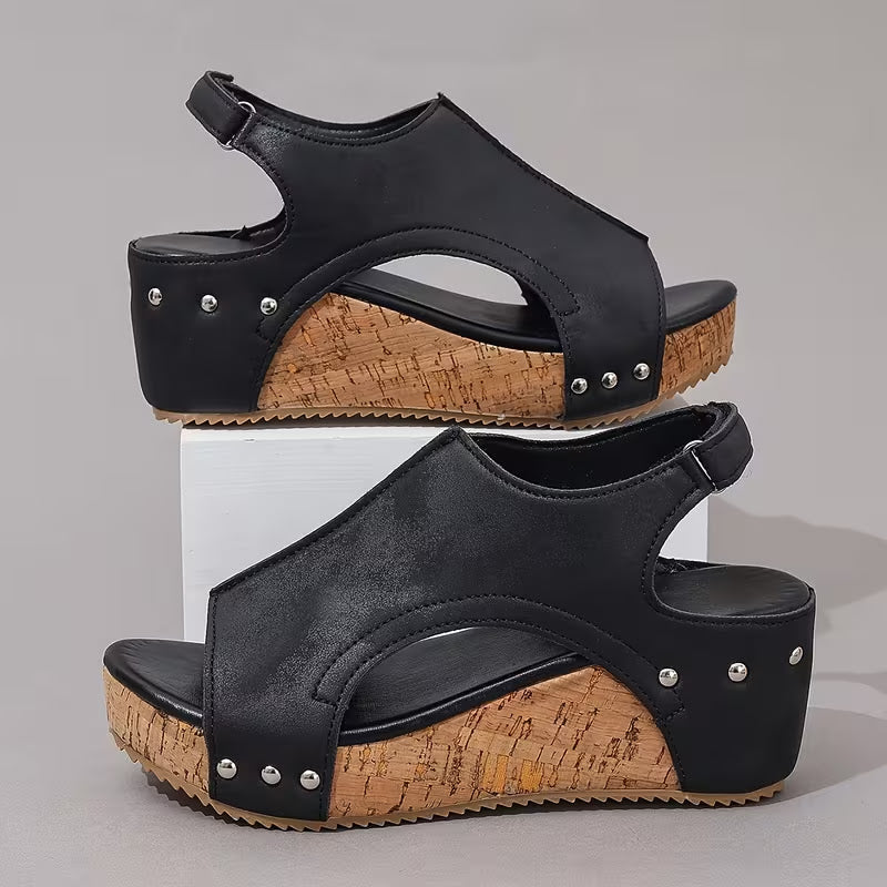 Cork Platform Wedge Sandals WS14 - TUZZUT Qatar Online Shopping