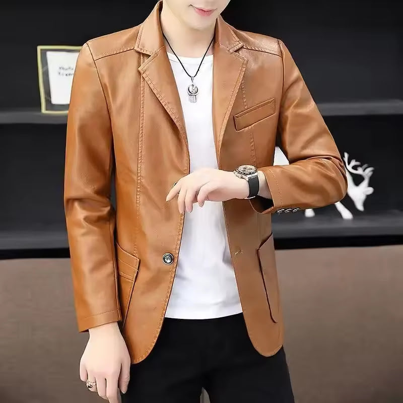 Autumn Casual Motorcycle Leather Jacket S4705030