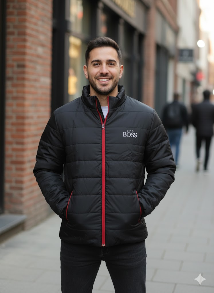 Men's Lightweight Down Black Jacket WT1118 - TUZZUT Qatar Online Shopping