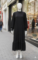 Elegant Black Pleated Maxi Dress 67400 - TUZZUT Qatar Online Shopping