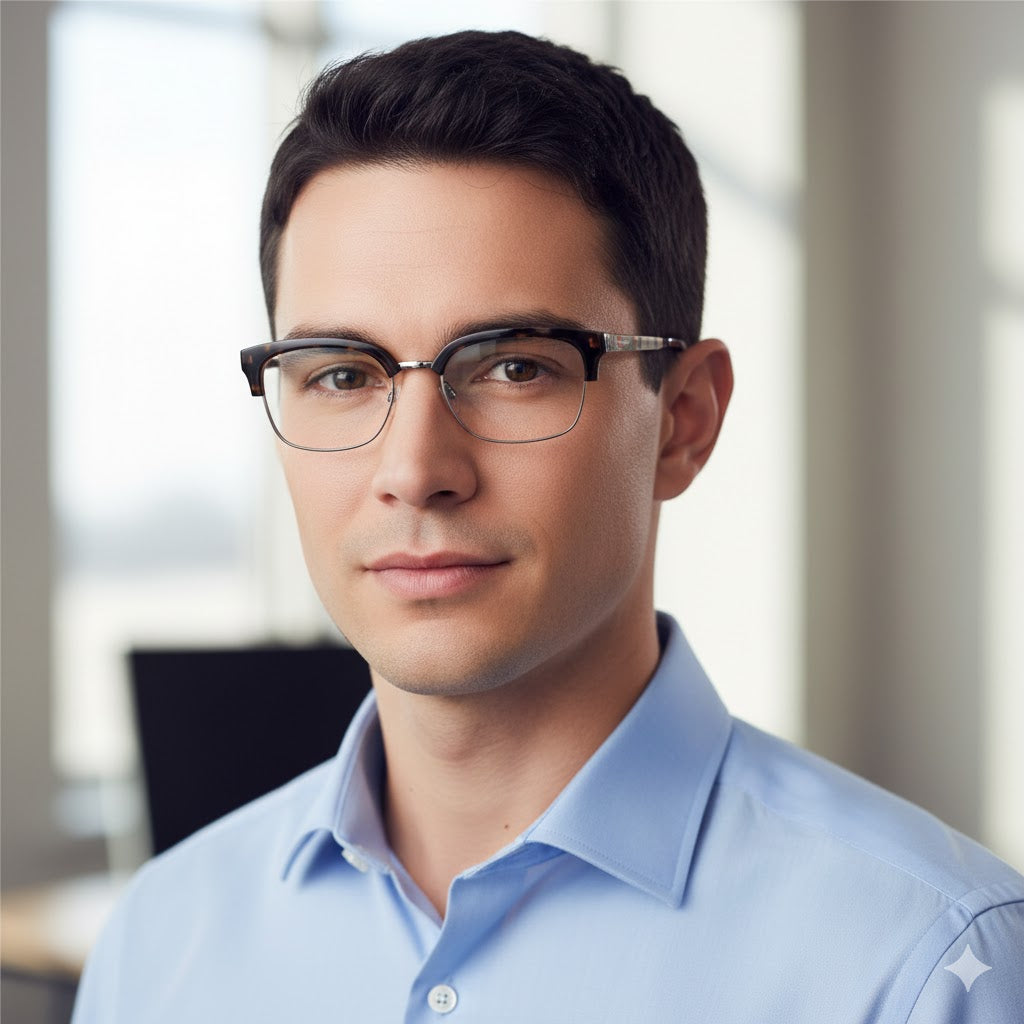 Men's Havana Square Eyeglass HE69 Men's Havana Square Eyeglass HE69