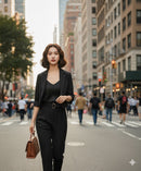 Jacket + Elastic Waist Harem Pant Ladies 3 Pc Suit 65230 - TUZZUT Qatar Online Shopping