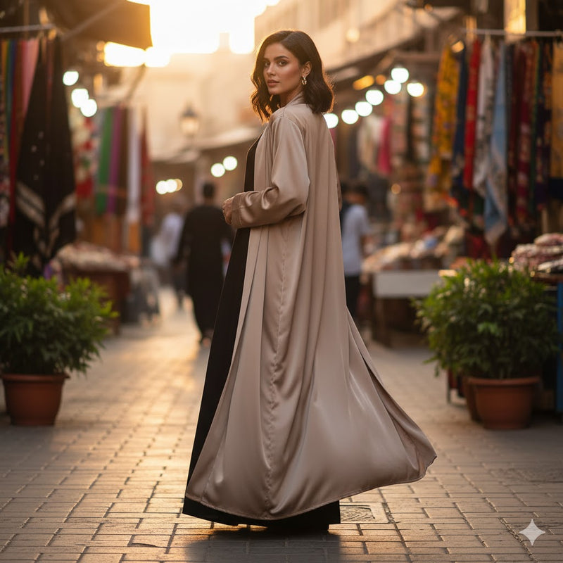 Women Open Abaya Long Cardigan 121533 - TUZZUT Qatar Online Shopping