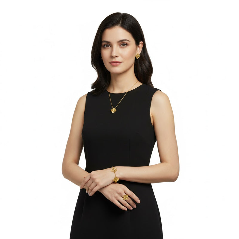 Clover Leaf Jewellery Set 130256 - TUZZUT Qatar Online Shopping