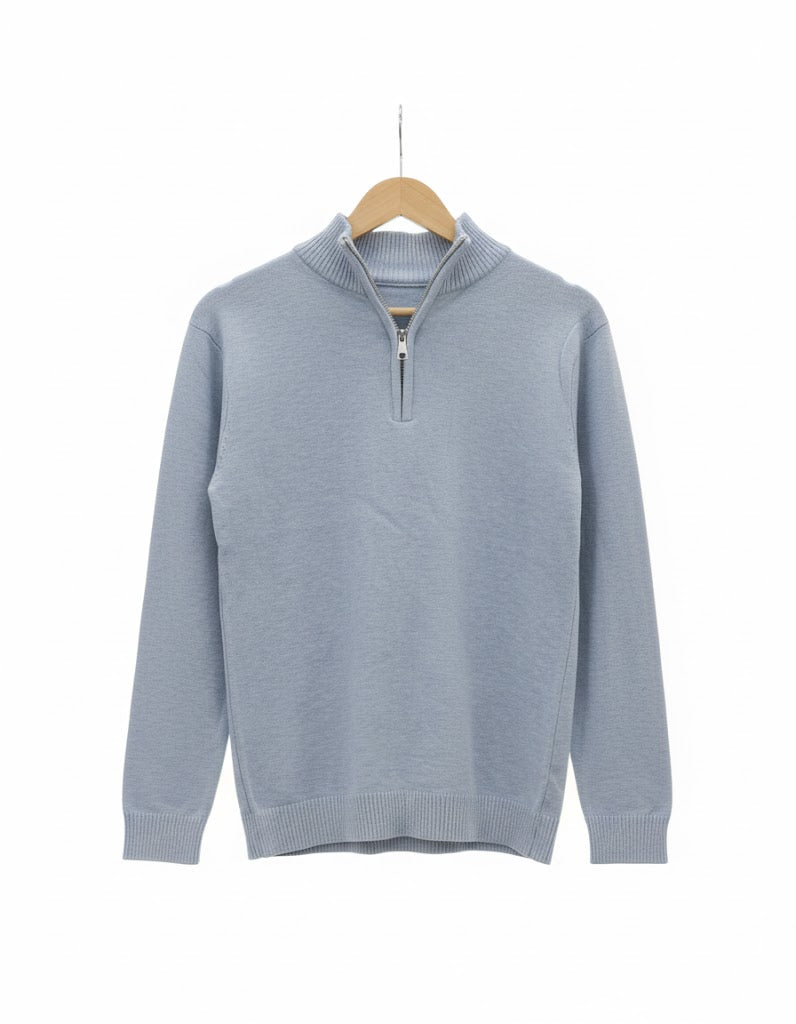 Quarter Zip Textured Funnel Sweatshirt XL TZ3200 - TUZZUT Qatar Online Shopping