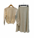 Winter Knit Top Pleated Skirt 2 pc Set 169123 - TUZZUT Qatar Online Shopping