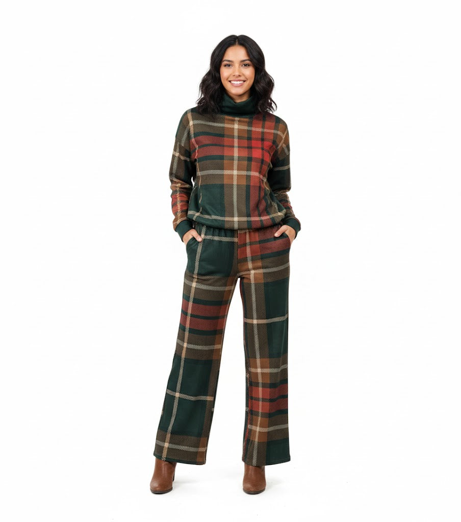 2 Pc Turtleneck Rhombus Pant Set 374712 2 Pc Turtleneck Rhombus Pant Set 374712