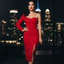 Women's Satin Long Dress Female party wear 618878 - TUZZUT Qatar Online Shopping