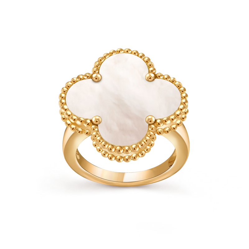 Mother-of-pearl Yellow Gold Ring FR66 - TUZZUT Qatar Online Shopping
