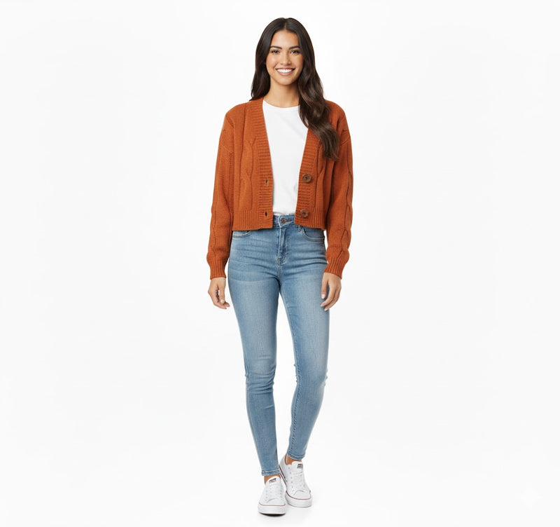 Button Down Knitted Sweater 382220 - TUZZUT Qatar Online Shopping