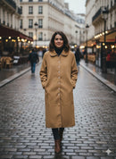 Slim Fit Long Knee Length Woolen Coat 57605 - TUZZUT Qatar Online Shopping