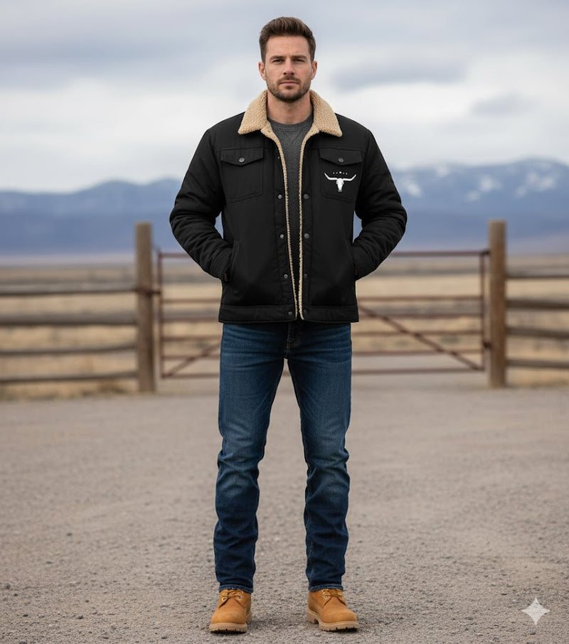 Mens Winter Western Fleece Jacket FJ12 - TUZZUT Qatar Online Shopping