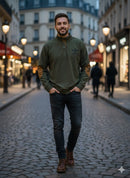 Long Sleeve Casual Stand Up Collar Tshirt SW0105 - TUZZUT Qatar Online Shopping