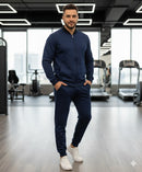 Men's Solid Color Zip-up Jacket and Pant TZ3565 - TUZZUT Qatar Online Shopping